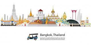 Bangkok In Thailand And Landmarks And Travel Place Bangkok Thailand Pet Logo Design