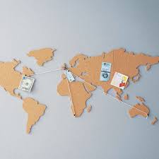 This World Map Corkboard Cork Board Map Travel Gifts Cork Map
