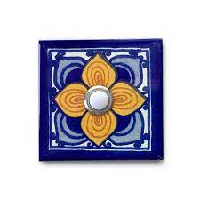 3x3 Handcrafted Ceramic Tile Doorbell Cover With Lighted Button Chase Alexander Designs