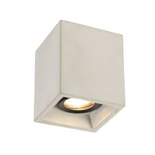 Ceiling or downlight spotlights in technical jargon are lighting fixtures. Country Square Ceiling Spotlight Concrete Grey Qubo Lampandlight