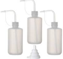 Hyber&Cara Safety Wash Bottle with Cap 3Pcs 250ml Plastic Plant Watering  Tattoo Squeeze Bottle for Lab with 1Pc Silicone Funnel
