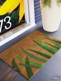 Paint your doormat once your entire design is cut out you can begin preparing to paint. Diy Welcome Mat Better Homes Gardens