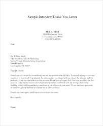 Interview thank you notes vp : Free 7 Sample Thank You Letter After Interview In Pdf
