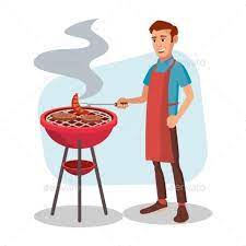 Bbq Cooking Vector Graphic Design Cartoon Illustration Illustration