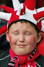 They may still be 13 points ahead of their rivals and almost certain to win the premier league, but defeat to manchester united this weekend left city fans crying their hearts out. A Young Manchester United Fan Cries After Losing The Fa Cup Final Match Between Arsenal And Manchester Manchester United Fans Football Fans Millennium Stadium