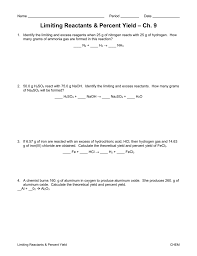 Determine the limiting reactant from stoichiometric calculations. 25 Limiting Reactant Worksheet Answers Worksheet Resource Plans