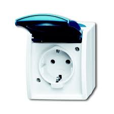 Schalterprogramme jetzt bei hornbach österreich online bestellbar. Busch Jaeger Schuko Socket 20 Ewn 53 Gray Teal With Nameplate On The Surface Ocean