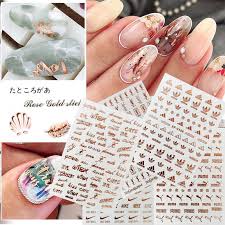 Gold nail art design with rose 01. Luxury Nail Art Diy Stickers Decoration Sport Logo Rose Gold Nail Sticker Self Adhesive Diy Charm Tips Back Glue Sticker Brand Aliexpress