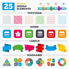 Offer Sale Tags Textures And Charts Calendar Icons May June