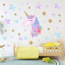 Cartoon Einhorn Sterne Herz Wandaufkleber Wandtattoos Kinderzimmer Madchen Deko Wandtattoos Kinderzimmer Babyzimmer Dekor Wandbilder Schlafzimmer