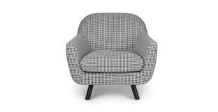 Gabriola Charcoal Ivory Houndstooth Lounge Chair Fabric Lounge Chair Modern Lounge Chairs Mid Century Modern Lounge Chairs