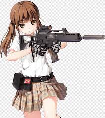 Their strong personality and impressive physical abilities make them a force to be reckoned with, regardless if they are with the good guys or the villains. Anime Character With Brown Haired Holding Rifle Anime Female Firearm Girls With Guns Manga Anime Assault Rifle Airsoft Png Pngegg