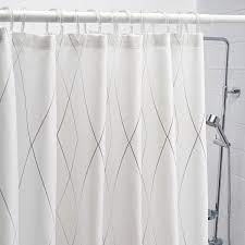 The spring mechanism makes the shower curtain rod easy to install without screws or drilling. Bastsjon Shower Curtain White Yellow Lilac 71x71 Ikea
