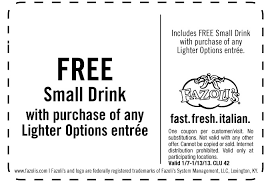 Free Drink With Your Lighter Entree At Fazolis Italian Coupon Via The Coupons App Printable Coupons Restaurant Coupons Free Printable Coupons