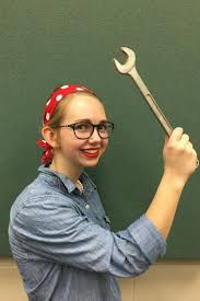 Pin up rosie the riveter costume (red bandana, blue button up shirt, brown pants). Diy Rosie The Riveter Costume The Wolfpack