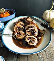 Bacon Dried Cherry Caramelized Onion Stuffed Pork Tenderloin Frugal Hausfrau Recipe Dried Cherries Stuffed Pork Tenderloin Cooking Pork Tenderloin