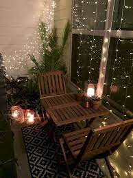 40 Fantastic Apartment Balcony Design Ideas With Perfect Lighting Small Balcony Decor Inexpensive Apartment Decorating Small Apartment Patio