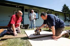 A wheelchair ramp allows family members of all abilities to more easily enter and exit the home. Volunteers Build Wheelchair Ramps Through Machinists Program Heraldnet Com