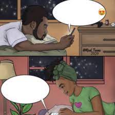 Black couple texting Blank Template - Imgflip