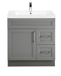 Fossil 30 Inch W 2 Drawer 1 Door Freestanding Vanity In Grey With Acrylic Top I Home Depot Bathroom Bathroom Medicine Cabinet Mirror Home Depot Bathroom Vanity