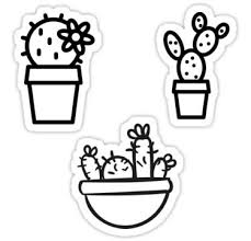Black And White Redbubble Stickers Cactus Cute Cacti Pattern Illustration Simple Tumblr Aesthetic Sticker By Vanessavolk Black And White Stickers Aesthetic Stickers Black Stickers