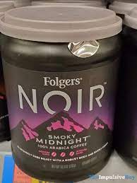 Folgers ground coffee, noir true dark roast, 10.3 ounce. Folgers Noir Smoky Midnight Coffee Arabica Coffee Folgers Coffee