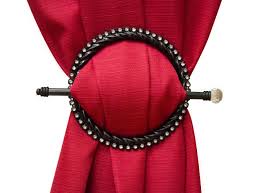 Black And Gold Curtain Tie Backs Round Bling Decorative Curtian Holdback With Diamond Head Tie Back Rod Set Of 2 Black Gold Window Curtains Bedroom Curtains Holdbacks Curtains