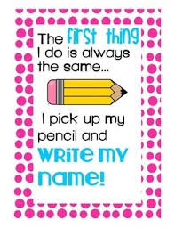 Write Your Name Reminder Art Lessons Elementary Writing Art Room Posters