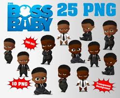 Black Boss Baby Boy Images African The Boss Baby Clipart Logo Included 45 Png 300 Dpi Etsy Boss Baby Baby Afro Baby Images