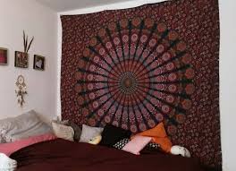 Wandtuch Pfauenfeder Mandala Gross Wandtuch Shop Karmandala Wandtuch Tuch Pfauenfeder