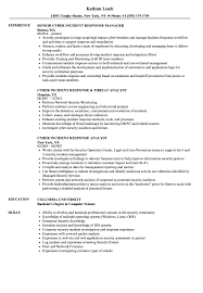 cyber incident response resume samples