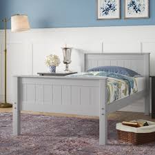 Engineered and solid wood bed frames. Grey Wood Beds Frames Free Shipping Over 35 Wayfair