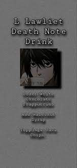 L Lawliet Order Anime Canvas Art Starbucks Drinks Anime Canvas