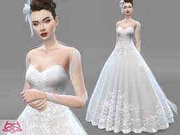 The queen of lace is a dress grabbed straight from the sims 3 and converted to the sims 4, so you can be sure that it will fit in with the sims style just fine. Dress Bridal Headdress Found In Tsr Category Sims 4 Sets Sims 4 Wedding Dress Wedding Dresses Sims 4