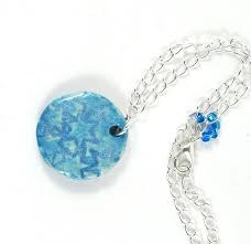 Round Ceramic Pendant Baby Blue Stars Imprint On By Deedeedeesigns 24 50 Valentines Jewelry Valentines Jewelry Ceramic Pendant Handmade Jewelry