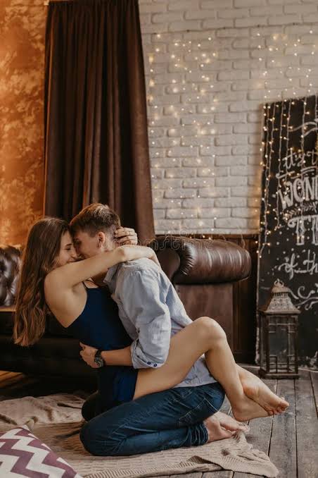 Romantic Couple in Love Feeling Happiness about Their Romance Spending  Christmas Eve Together- Image Stock Photo - Image of boyfriend, love:  162364656