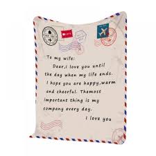 My wife normally works at home, but she is spending this month in italy. Gifts To My Wife Blanket From Husband Letter Hugs Throw Blanket Present Positive Energy 4 3x4 9ft Walmart Com Walmart Com