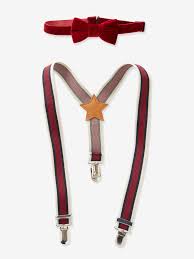 La diversité des formes, des décorations et des styles permet de trouver noeud. Ensemble Noeud Papillon Et Bretelles Garcon Rouge Vertbaudet