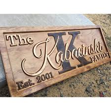 Last Name Sign Personalized Wood Signs Custom Carved Wooden Signs Wooden Carved Signs