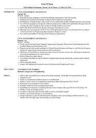 Make an engineering cv, or use an academic cv template or create a fusion of the cvs for a more specialized role. Civil Engineering Technician Resume Samples Velvet Jobs