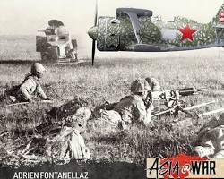 Image of Soviet and Japanese troops clashing at Khalkhin Gol