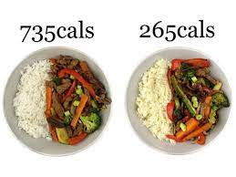 Free calorie chart with nutrition facts for rice: Photos Of The Same Dishes With Different Calories