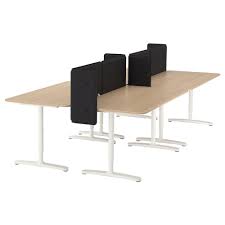 Ikea Bekant White Stained Oak Veneer White Desk With Screen Furniture Affordable Furniture Ikea Bekant