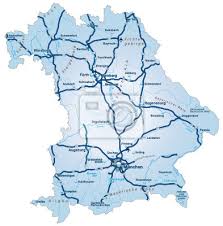 Super angebote für deutschlan landkarte hier im preisvergleich. Bundesland Bayern Mit Autobahnen Fototapete Fototapeten Augsburg Lindau Regensburg Myloview De