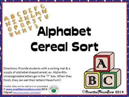 But am i good at naming cereal? Alphabet Cereal Sorting Mat By Over The Moonbow Tpt