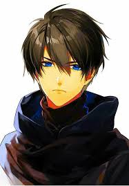 His eyes are a red and brown mix and he has brown hair that grows down to his collarbone, and falls haphazardly he has straight black hair and piercing blue eyes. Cute Anime Boy With Black Hair And Brown Eyes Novocom Top