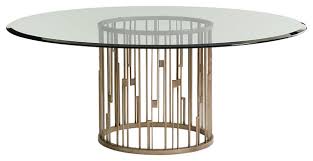 Knox 60 round dining table, storm gray reclaimed wood by mandalay home furnishings, inc. Rendezvous Round Dining Table With 60 Glass Top Contemporary Dining Tables By Lexington Home Brands 725 875 60c Houzz