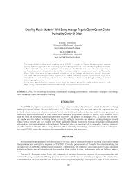 Interactive composition, jazz & improvisation, and music performance, composition, musicology/ethnomusicology (pcme). Pdf Enabling Music Students Well Being Through Regular Zoom Cohort Chats During The Covid 19 Crises