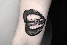Skull Bite The Bullet Tattoo Pin On Tattoos