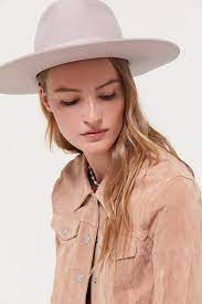 Uo Flat Brim Felt Fedora Felt Fedora Fedora Fashion Cap